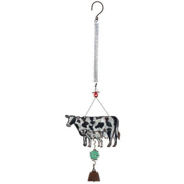 FAIRE - Sunset Vista Decor Cow Farm Animal Metal Art Bouncy Decorations-Hen, Pig-Cow